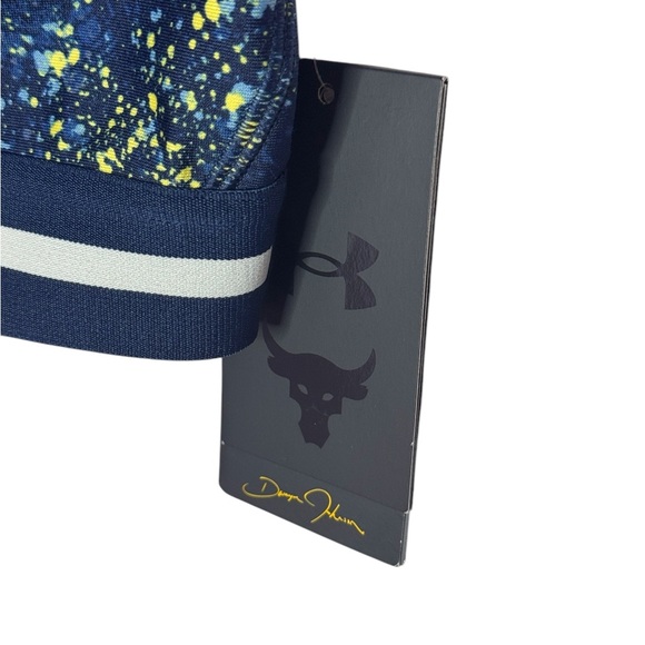 NWT | Under Armour Project Rock Printed Sports Bra | Size Small | Navy Speckle - Picture 6 of 8